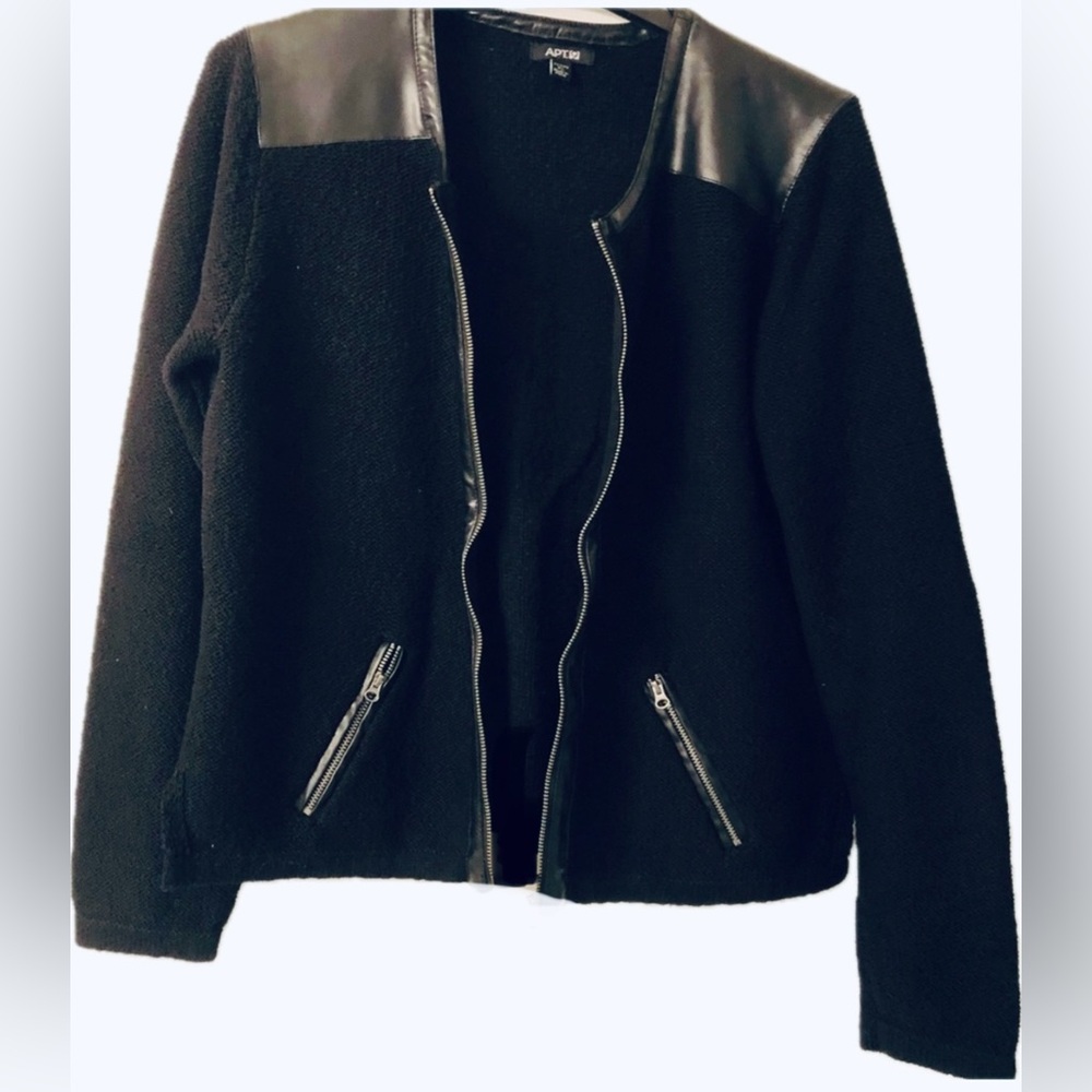 APT. 9 Black Moto Cardigan  PL
